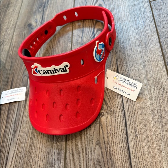 NWT Vizers Carnival Cruise VIFP Club 2 Hat Visor Red & Blue Color New - Picture 6 of 9